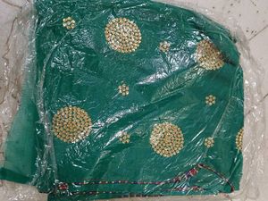 Stunning Emerald Green Embroidered Saree