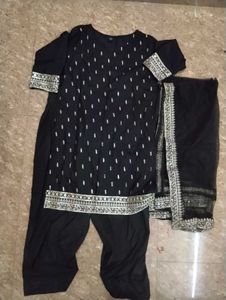 Elegant Black Kurta Set with Dupatta