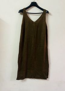 Olive Winter One Piece Woollen Dress