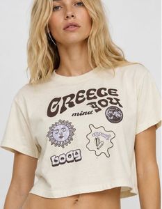 Cream Graphic Crop T-Shirt