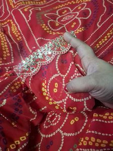Vibrant Red Bandhani Suit