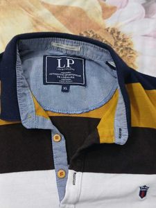 Louis Philippe Striped Polo Shirt
