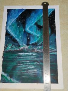Aurora Borealis Landscape Painting
