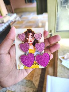 Savana Sparkly Heart Drop Earrings
