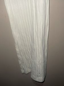 Ribbed White Flared Pants