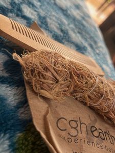 (loofah &amp; bamboo Comb) Set