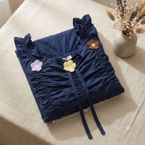 NEW Cute Blue Dress with Flower Appliques