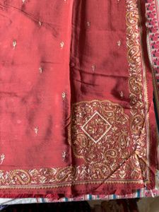 Pure Crepe Sozni handwork saree