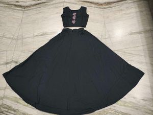 Stylish Grey &amp; Black Kurta Set
