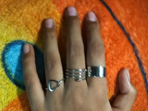 Free size silver rings