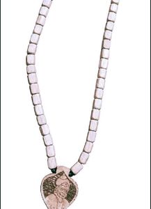 Wooden Beaded Necklace with Pendant