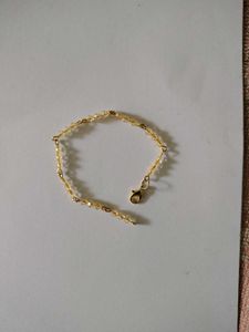 Elegant Gold Chain Bracelet with Red Beads