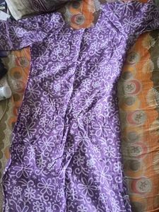 Purple Floral Print Kurta