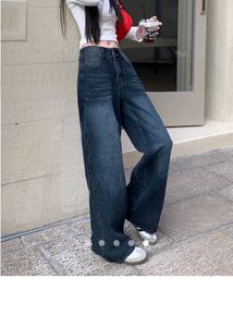 Blue Dark Wash Wide Leg Jeans