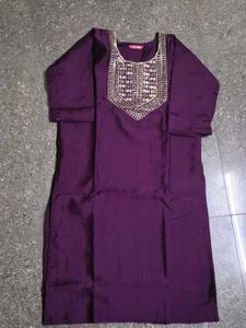 Embroidered Purple Kurti