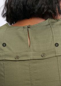 Olive Pleated Sleevesless Balloon Dress 💚