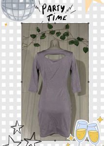 Chic Ruffled Grey Dress