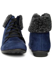 Bruno Mannetti Navy Blue Suede Boots