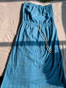Blue Off-shoulder Beach Maxi dress