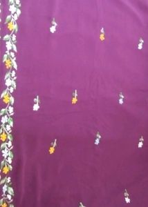 Purple Embroidered Sari