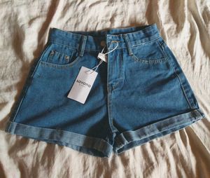 Denim High-Waisted Shorts