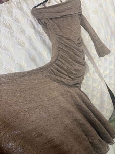 Off-Shoulder Lace fishtail Ruched Dress