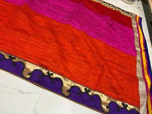 Vibrant Saree with Embellished Border