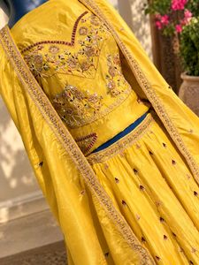 Stunning Yellow Embroidered Lehenga Set