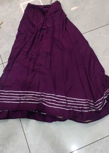 Elegant Purple Skirt with White Stripes