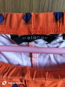 Melange leggings with Abstract Print