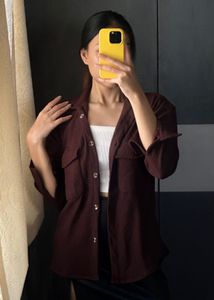 Brown Korean oversized Shirt/jacket