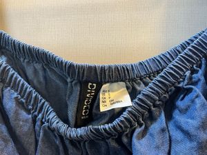 H&amp;M size-S Blue Denim Peplum Top