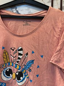 Cute Owl Graphic T-Shirt, Bust-38/40