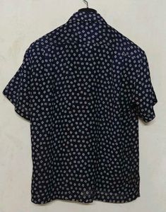 Men's Short Sleeve Printed Transparent Shirt