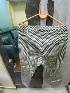 Patterned Black &amp; White Pants