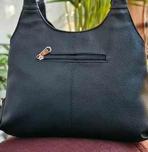 Black Textured Shoulder Bag