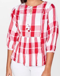 AND - Red & White Checkered Tunic Top