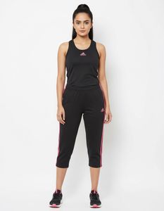 Women Adidas Black & Pink Capri