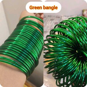 Vibrant Green Glass Bangles