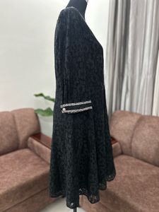Elegant Black Lace V-Neck Dress