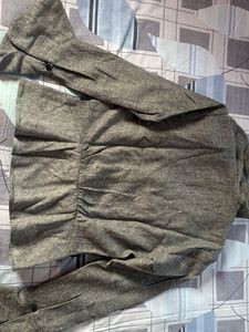 Chic Grey Belted Jacket