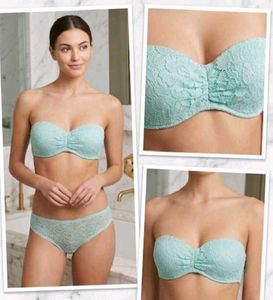 Mint Green Lace Strapless Bra