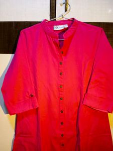 Pink Button-Down Kurta
