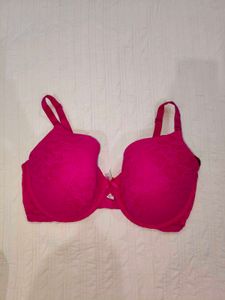 Vibrant Pink Lace Padded Bra