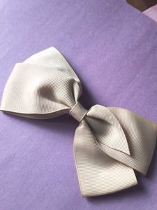 Cute Beige Ribbon Bow Hair Clip