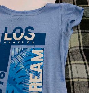 Light Blue Los Angeles Dream Long T-Shirt