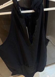 Black Grecian Neck Bodysuit with Pearls