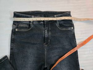 Stylish Washed Black Denim Jeans waist 30