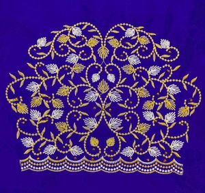 Embroidered Royal Blue Blouse Piece