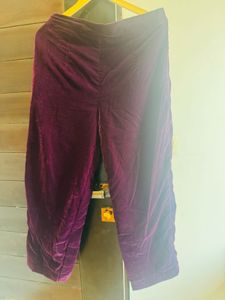 Velvet Embroidered Kurta with Shawl